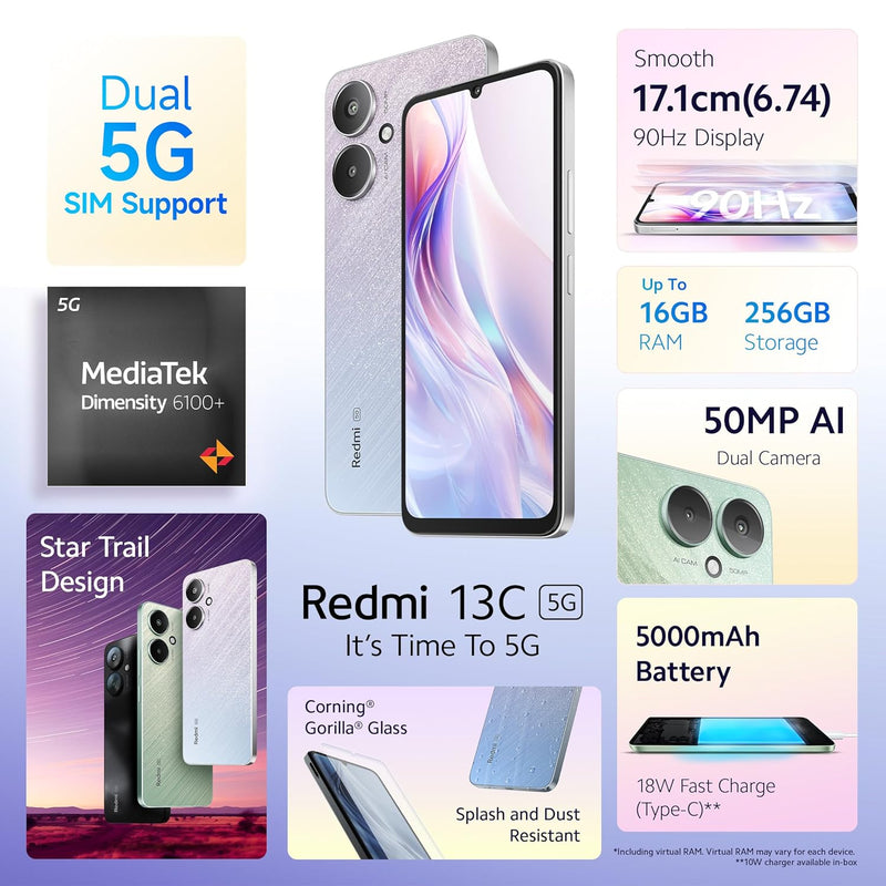 REDMI 13C 5G, 8/128, Startrail Silver