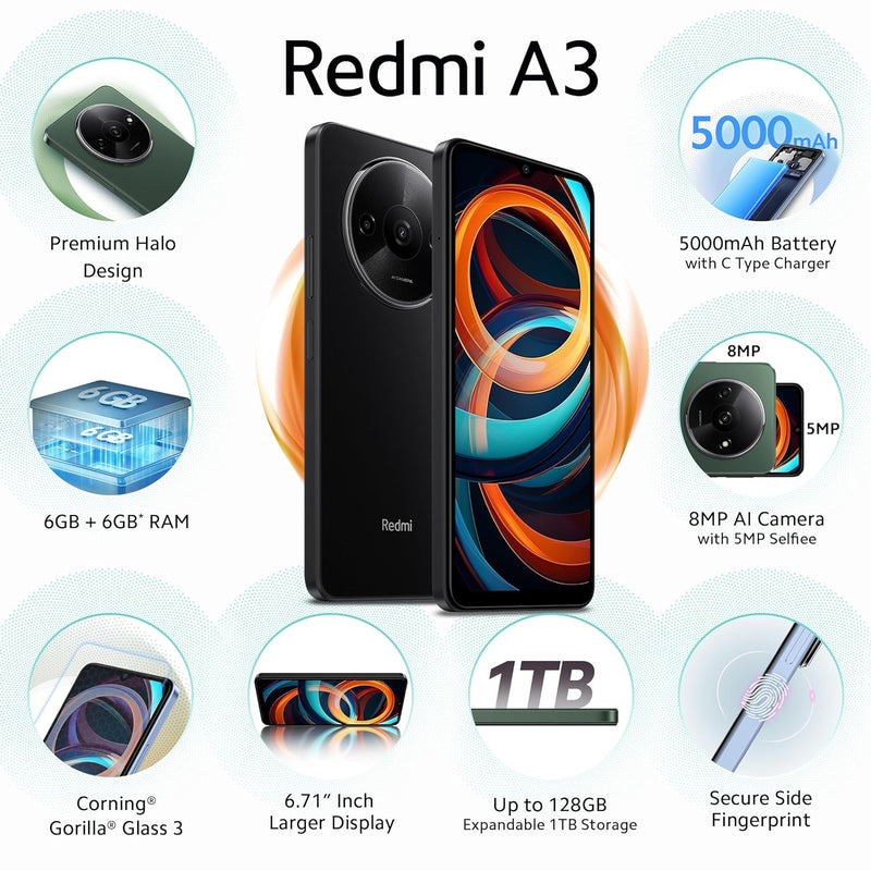 REDMI A3, 6/128, Midnight Black