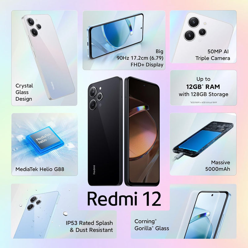 REDMI 12, 6/128, Jade Black